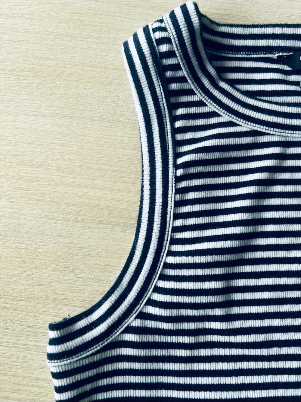 Banana Republic Black & White Striped Ribbed Tank - Picture 3 of 6
